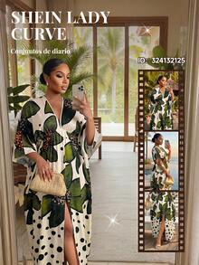 SHEIN Lady Váy đầm công sở thanh lịch cho nữ mùa xuân, hè, thu và đông, dự tiệc năm mới. - Nhiều màu - Xem 5