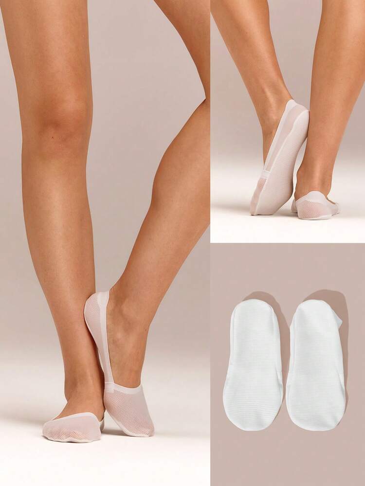 3 Pair Breathable Mesh Breezy Step No-Show Low-Cut Socks With Non-Slip Grips Summer Vacation Holiday Daily Casual Wear