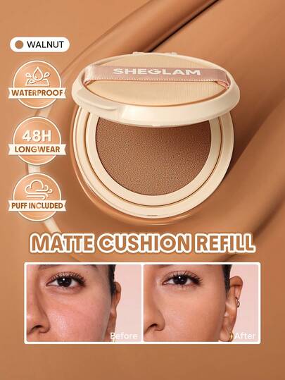 SHEGLAM Lock & Go Langanhaltende Cushion Foundation (Nachfüllung)-Walnut Marke Schönheit Make-up Kosmetik für Damen Mädchen Perfekt für Sommer Frühling Ideal für Y2K Schick Elegant Mode Geeignet für Geburtstag Muttertag Geschenk Festival Party Fertig Beste Farbe