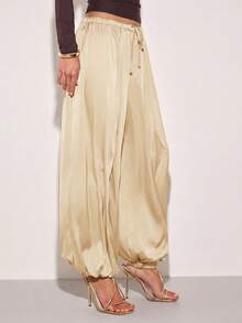 COSMINA Women's Solid Color Casual Pants - Khaki - View 4