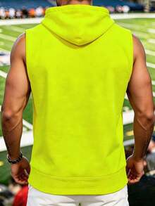 NEOREFINED Áo khoác vest nam có mũ màu neon, kiểu dáng thường ngày. - Màu vàng - Xem 2