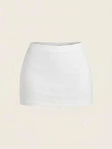 Comfortcana 100% Cotton White Comfortable Women's A-Line Skirt, Suitable For Spring/Summer - White - View 13