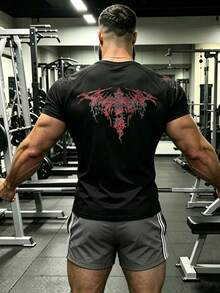RISE LYT Men's Minimalist Casual Short Sleeve Sports T-Shirt, Gym - Black - View 1