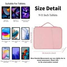 Tablet Sleeve Case / IPad Carrying Case Compatible With IPad , Kindle , Compatible With Samsung Galaxy And Android Tablets , Waterproof With Handle And Front Pocket (Pink) - Pink - View 11