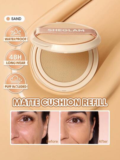 SHEGLAM Lock & Go 持久氣墊粉底(補充裝)-Sand 品牌 美容 化妝 化妝品 適合女性與女孩 完美搭配夏季春季 Y2K 時尚 流行 生日 母親節禮物 假期 派對準備就緒 最佳顏色