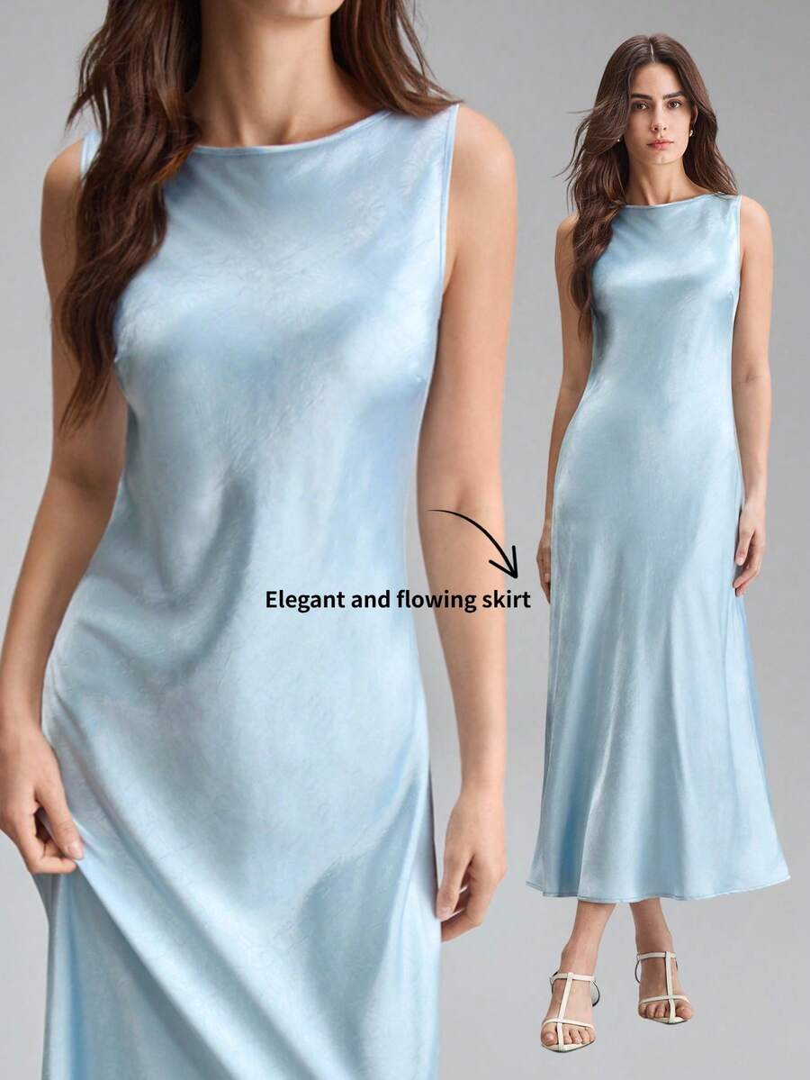 Ontre Áo choàng cổ tròn bằng vải chiffon mềm mại màu xanh nhạt, thiết kế 2 trong 1, viền xếp tầng bất đối xứng, chất liệu chiffon mềm mại, lãng mạn, phong cách thành thị cao cấp, thanh lịch, thích hợp cho du lịch biển, dự tiệc cưới, công sở, trang phục thường ngày kín đáo kiểu Trung Đông, trang phục sinh viên trở lại trường, thiết kế dành cho đám cưới. - Màu xanh lam - Xem 1