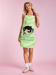 THE POWERPUFF GIRLS X SHEIN 1 PC  The Powerpuff  Girls  Apron, For Bake & Kitchen, Cleaning, Gifts - Green - View 5