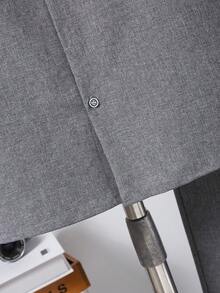 Vacaura 3-Piece Set: Boys' Fashionable Turndown Collar Short Sleeve Shirt + Straight Leg Casual Pants, Suitable For Spring, Summer And Autumn - Grey - View 5