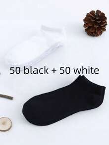 100 chiếc/30 chiếc tất dệt kim lót mềm mại, thoải mái, thấm hút mồ hôi, kháng khuẩn dành cho cả nam và nữ - Quà tặng Ngày của Mẹ, phù hợp cho cả nam và nữ, thấm hút mồ hôi, khử mùi, co giãn và mềm mại, màu trơn thời trang, phù hợp cho mùa xuân, hè, thu và đông, mặc thường ngày, đi làm và tập yoga. - Nhiều màu - Xem 11
