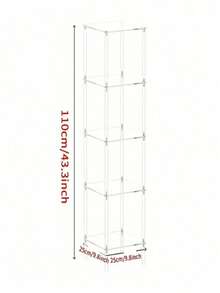SHEIN 4/5/6-Tier Acrylic Transparent Bookshelf, Jewelry Display, Figurine Storage Rack, Vertical Independent Corner Storage Rack, Suitable For Living Room, Bedroom, Bathroom, Small Spaces - Multicolor - View 17