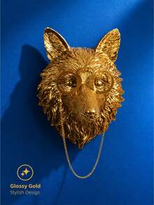 Zazumi 1/2Pcs Resin Wall Hanging Crafts, Golden Fox / Parrot Creative Decor Pendants, Indoor Ornament For Entryway And Living Room - Multicolor - View 4
