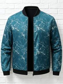 Manfinity Roughcore Men's Zip-Up Jacket & Coat, Fashion Printed Jacket Outerwear - Multicolor - View 2