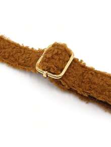 1 Set Of Soft And Comfortable Corduroy Zinc Alloy Pet Collars, Suitable For Small, Medium, And Large Dogs. Pet Collars And Dog Collars Are Designed With Sturdy And Durable Zinc Alloy, Easy To Fasten And Release - Brown - View 2