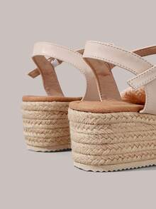 Styleloop Women's Wedge Heel Platform Sandals, Bohemian, Beach Vacation, Western Wind, Summer Wear, Travel Essentials - Apricot 4 - View 6