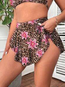 Swim Vcay Quần bikini cỡ lớn in hoa và da báo, kiểu dáng bất đối xứng. - Nhiều màu - Xem 3