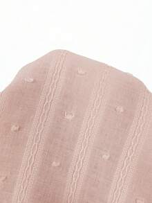 Easelle 女士深V领花卉刺绣图案时尚百搭通勤短袖衬衫，粉色 - 粉色 - 查看 7