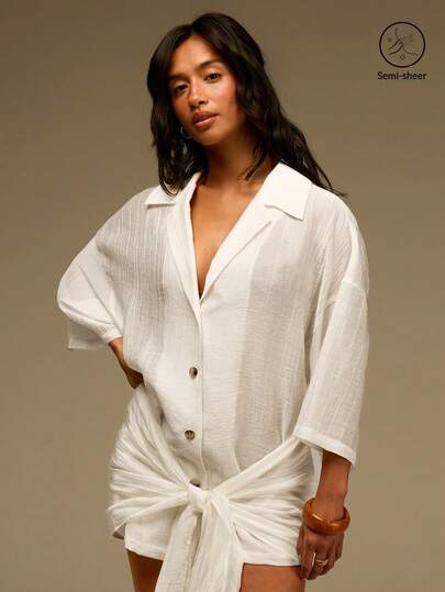 Athîral Conjunto de vestido camisa casual de vacaciones para mujer