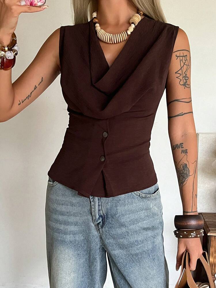 Women's Solid Color Lapel Single-Breasted Fashion Shirt