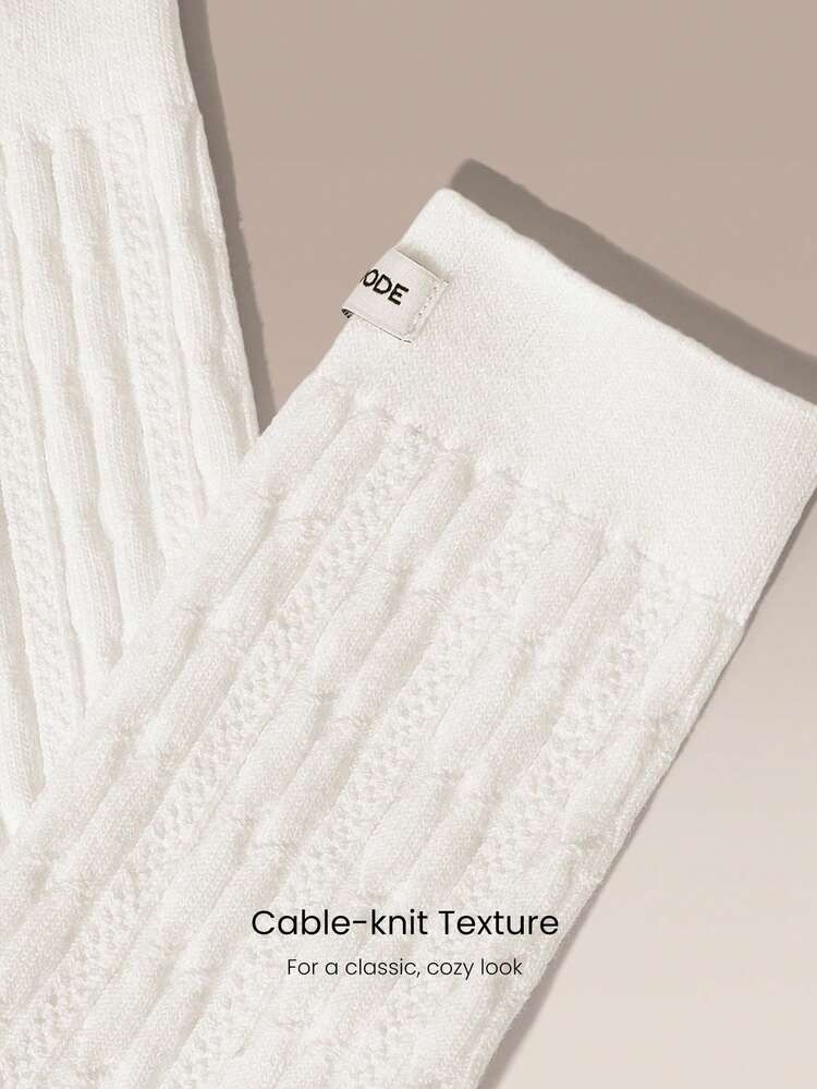 2-Pair European Linen Cotton Blend Cable-Knit Seamless Toe Socks Holiday Vacation Summer Daily Casual Wear