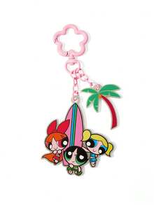 THE POWERPUFF GIRLS X SHEIN 可爱卡通猴子亚克力钥匙扣，心形珠子包包挂饰，吊坠，纪念品，收藏品，礼品，钱包，书包，背包，汽车配件 - 彩色 - 查看 4
