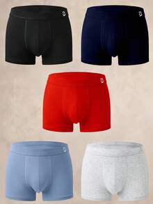 EverLounge Bộ 5 chiếc quần boxer nam thoải mái, kiểu dáng thường ngày. - Nhiều màu - Xem 5