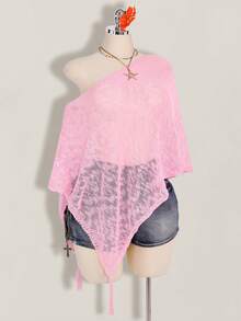 SHEIN ICON 大码女式休闲百搭日常针织毛衣 - 粉色 - 查看 3