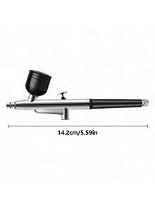 1Set Single‑Action Airbrush Gun 0.3mm Nozzle With 7ml Metal Cup, Trigger Style Airbrush For Model Making, Cake Art, Nail Art & Crafts, Compatible With Most Airbrush Compressors - Black - View 3