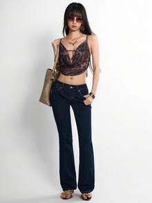 Rina Fox Áo Camisole lưới co giãn họa tiết da báo, Áo crop top hở lưng chữ V sâu, Áo Camisole lưới co giãn họa tiết da báo phong cách Y2K, Áo crop top ôm sát hở lưng chữ V sâu buộc dây, Áo Camisole lưới hở lưng họa tiết da báo gợi cảm, Áo crop top hở lưng chữ V sâu, Áo crop top ôm sát hở lưng gợi cảm, Áo Camisole dây mảnh hở lưng buộc dây họa tiết da báo, Thích hợp cho tiệc tùng, kỳ nghỉ, dáng ôm sát, hẹn hò, hàng mới về, phong cách retro gợi cảm - màu nâu - Xem 2