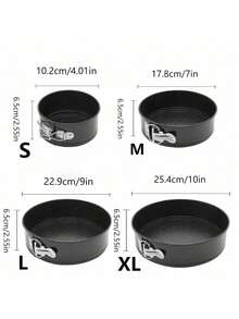 1pc / 3pcs, Lockable Bottom Spring Cake Mold, Loose Bottom Baking Cake Mold, Removable Non-Stick Baking Pan, Oven Accessories, Baking Tools, Kitchen Gadgets, Kitchen Accessories, Home Kitchen Supplies - Black - View 8