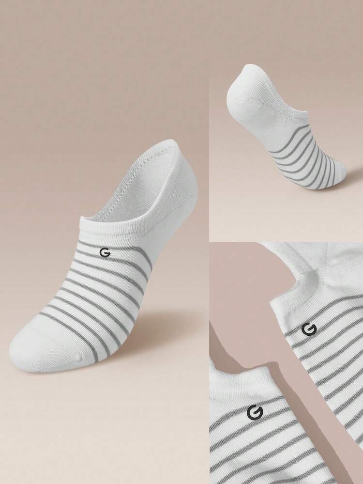 3 Pairs Invisible No-Show Socks Walk A Mile Soft Grip Daily Studio Workout Gym