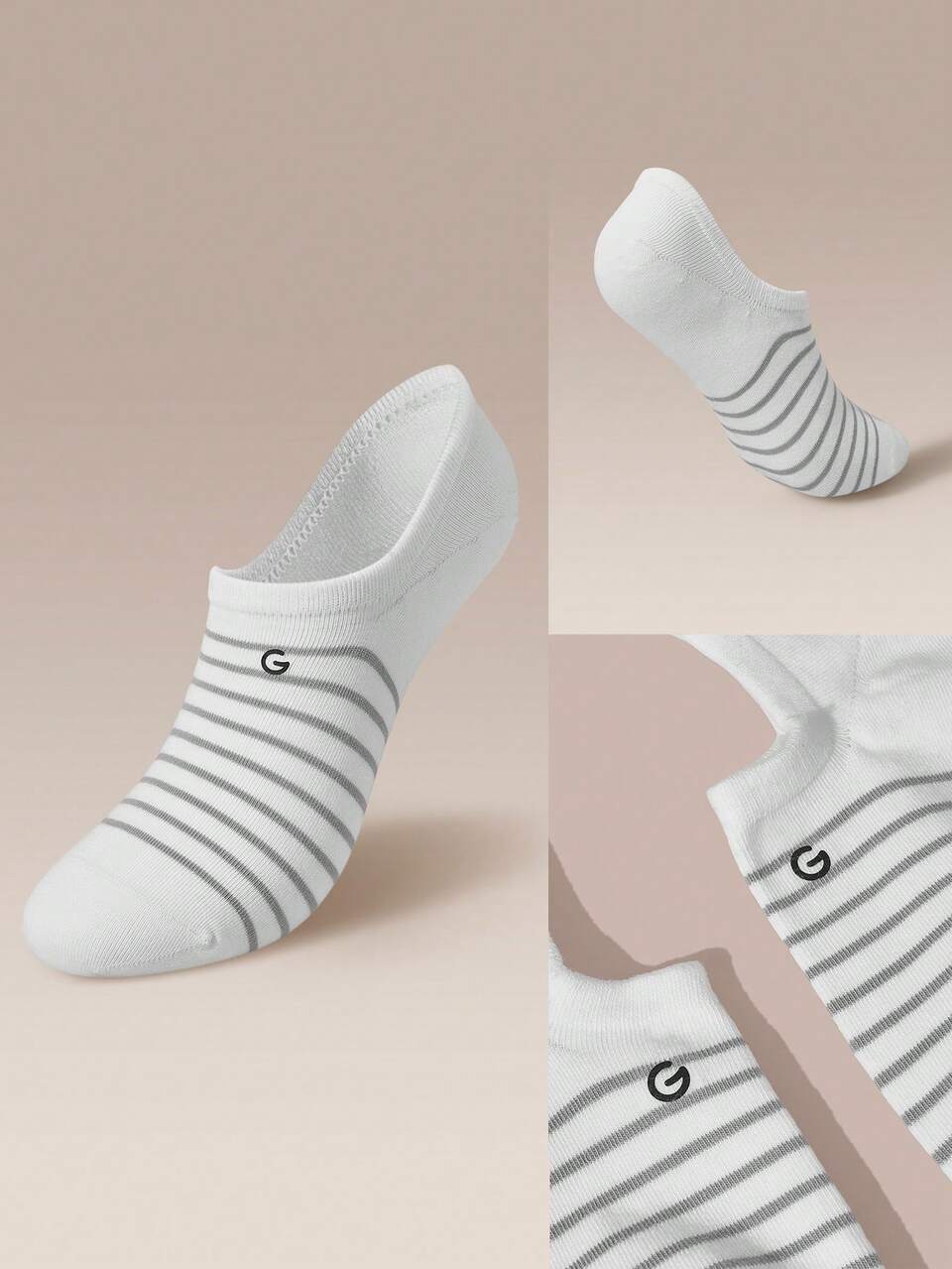 3 Pairs Invisible No-Show Socks Walk A Mile Soft Grip Daily Studio Workout Gym
