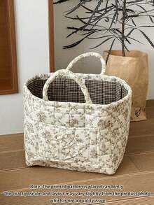 Storage Basket, Miscellaneous Storage Basket, Toy Storage Basket, Printed Pattern In Random Position, Laundry Basket, Lipstick, Makeup Brush, Skincare Storage Basket, Home Decoration, Portable Picnic Basket, Christmas Popular Products - Multicolor - View 19