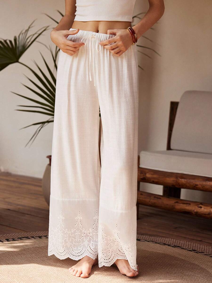 Lullawish Women Lounge Bottoms - White - View 1