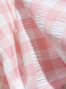 GlowEve CURVE Plus Size Plaid High Waist A-Line Skirt, Stylish For Spring Fall - Pink - View 3