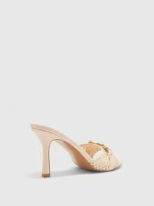 CUCCOO BIZCHIC Women's Fashionable And Elegant High Heel Sandals For Summer - Beige weaving - View 3