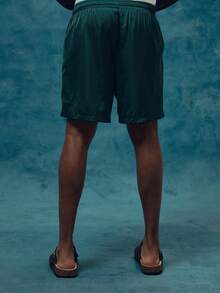 Musero Elasticated Drawstring Waistband Side Stripes Shorts Spring Summer Essentials Holiday - Green - View 4