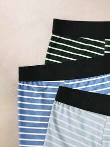 EverLounge 3pcs/Pack Men's Striped Boxer Briefs, Casual Comfortable Everyday Underwear - Multicolor - View 6