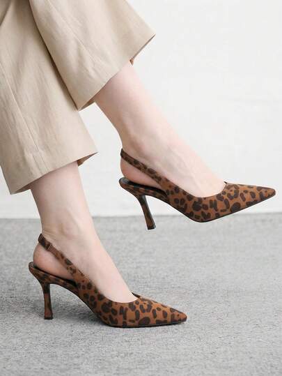 CUCCOO BIZCHIC Tocuri înalte elegante pentru femei, imprimeu leopard, blocuri de culoare, pantofi cu vârf ascuțit, versatili pentru serviciu, naveta, sărbători, primăvară/toamnă, eleganți și fermecători