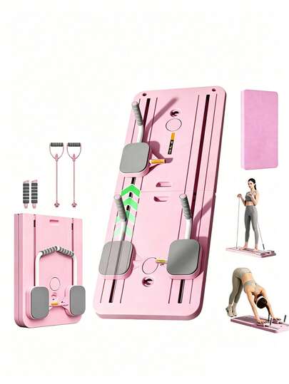 Patineta plegable multifuncional de Pilates ZM Health, set de moldeado de Pilates 5 en 1, patineta de césped tabla abdominal, adecuada para entrenamiento de músculos del core, fitness, hogar y gimnasio.