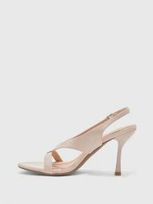 CUCCOO BIZCHIC Giày sandal cao gót thời trang nữ, gót nhọn, da bóng, phù hợp bốn mùa, đi làm, thanh lịch, cơ bản, công sở, ngoài trời. - Màu be - Xem 10