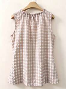 Linhara New Arrival Spring/Summer Plus Size Women Vacation Casual Style Printed Camisole And Tank Top - Khaki - View 2