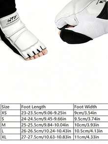 2PCS Breathable Shock Absorption Taekwondo Hand Gloves And Foot Guards For Training Competition Fighting Protective Gear - Black and White - View 8