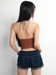 Rina Fox Áo tank top hai dây hở lưng kẻ sọc dành cho nữ, thời trang mùa hè. - Nhiều màu - Xem 3