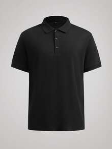 Officeau ALTZTAR 男士夏季商务凉领休闲度假 Polo 衫 - 黑色 - 查看 1