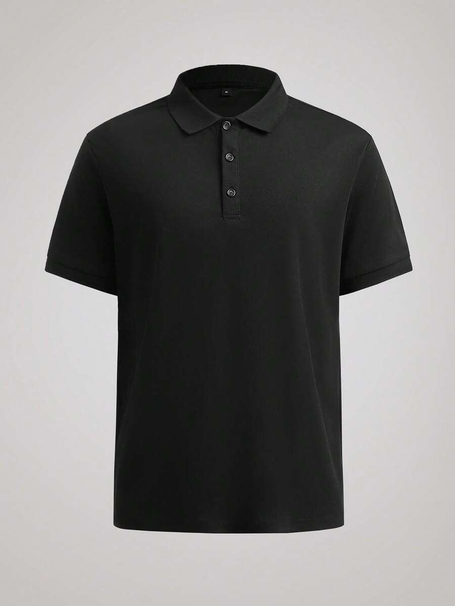 Officeau ALTZTAR 男士夏季商务凉领休闲度假 Polo 衫 - 黑色 - 查看 1