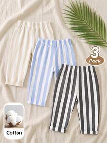 RANDOM  4PCS, Refreshing Striped Design With Fresh Vintage Vibe, Pairs Well With All-Match Tops For A Textured Look, - Multicolor - View 3