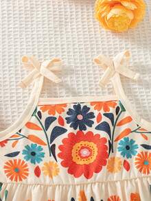 SHEIN Bộ 2 chiếc váy hai dây họa tiết hoa nhí dễ thương, ngọt ngào, phong cách retro cho bé gái, kiểu dáng thường ngày, phù hợp cho mùa xuân/hè, các dịp lễ, sinh nhật, hoạt động ngoài trời, mặc hàng ngày, đi nghỉ mát, dành cho bé từ 3 tháng đến 3 tuổi. - Nhiều màu - Xem 6