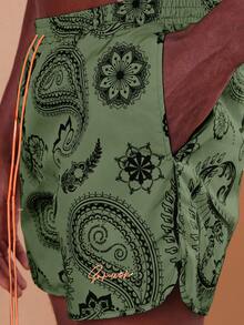 SUMWON Paisley-Muster Schnelltrocknende Badeshorts St. Patricks Day Strand Badehose Irisches Thema Sommer Schwimm Board Shorts mit elastischem Bund Glücksbringer Tragen - Grün - Übersicht 7