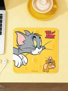 TOM & JERRY X SHEIN 经典卡通图案鼠标垫，防滑办公电脑桌布鼠标垫，电竞鼠标垫 - 方形 - 查看 4