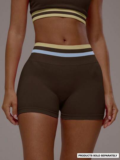 Musera Sport Pantalones cortos deportivos con cintura de contraste y efecto push-up, ideales para actividades deportivas, entrenamiento, gimnasio, pilates, fitness y uso diario casual
